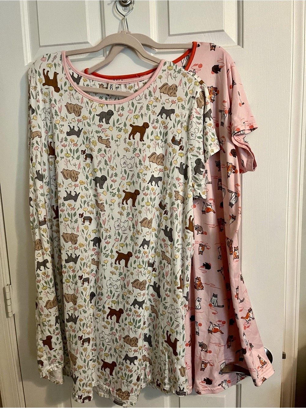 ED Lot of 2 Nightshirts Size 1X Dog and Cat Prints